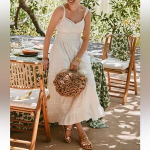 Ever‎ New Brianna Lace Trim Tiered Sundress White Ivory 4 Cottagecore